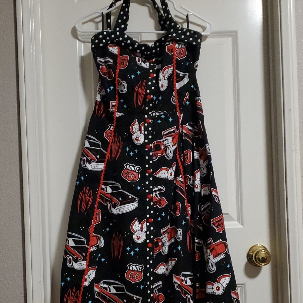 Sourpuss Route 66 Kids Dress - Black and White
